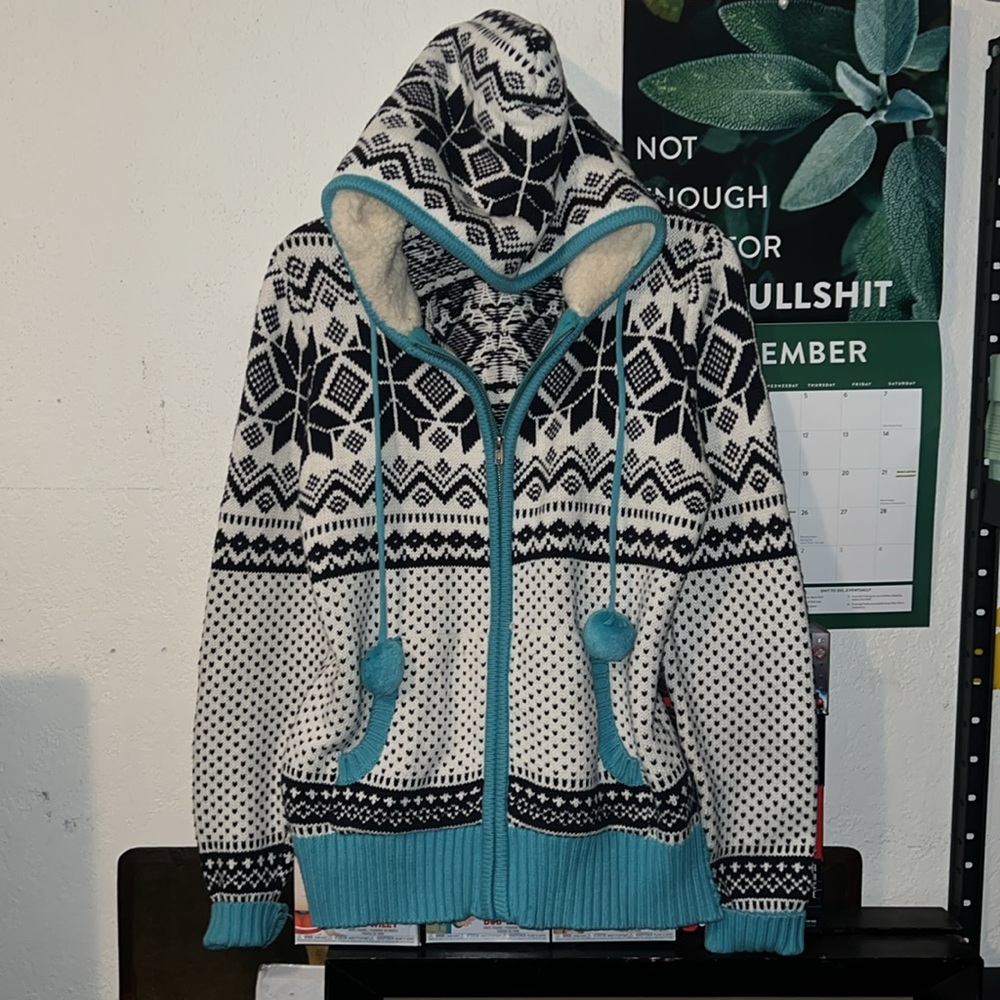 If it were me - winter sweater Sherpa hoodie size XL